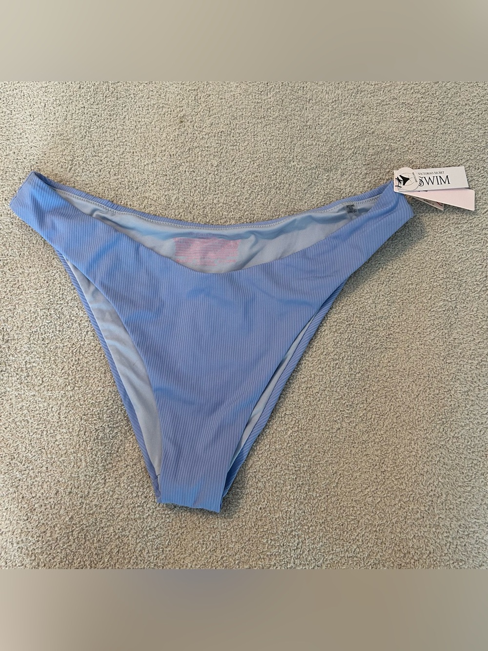 NWT Victoria’s Secret blue Brazilian ribbed bikini swim bottom XL